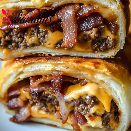 Garlic Butter Bacon Cheeseburger Rollups