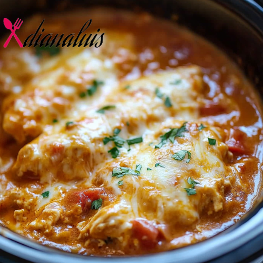 Slow Cooker Cheesy Mozzarella Chicken