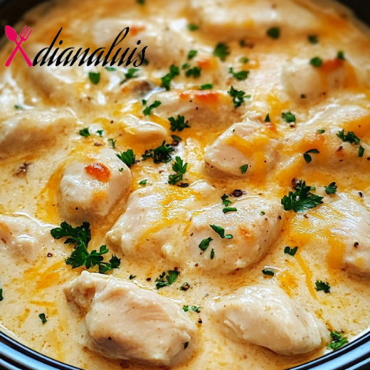 Slow Cooker Creamy Chicken and Cheese Casserole