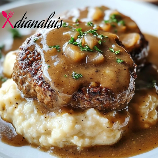 Slow Cooker Salisbury Steak with Garlic Herb Gravy