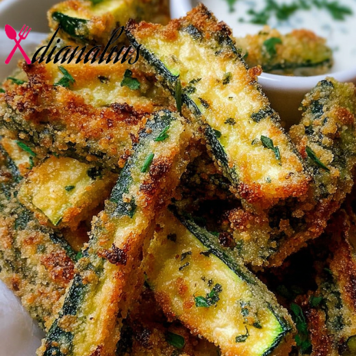 Herb-Infused Baked Zucchini Fries with Almond Flour