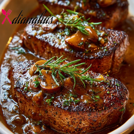 Slow Cooker Herb-Crusted Beef Steaks with Mushroom Gravy