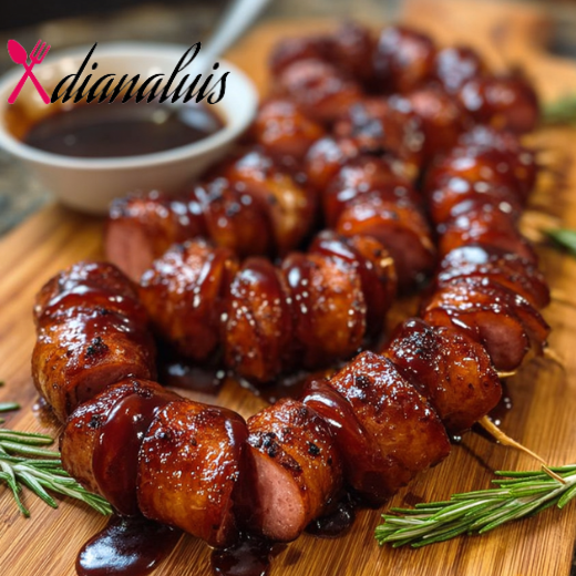 Maple BBQ Hasselback Kielbasa Bites