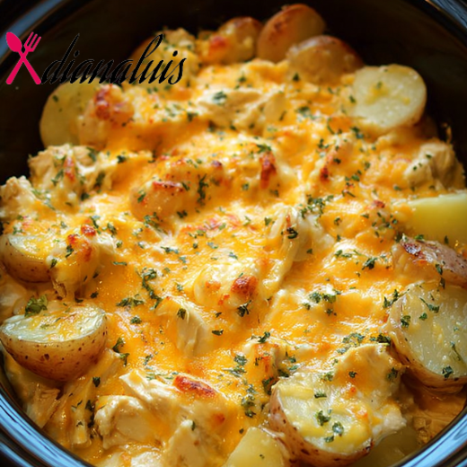 Slow Cooker Cheesy Chicken and Potato Casserole