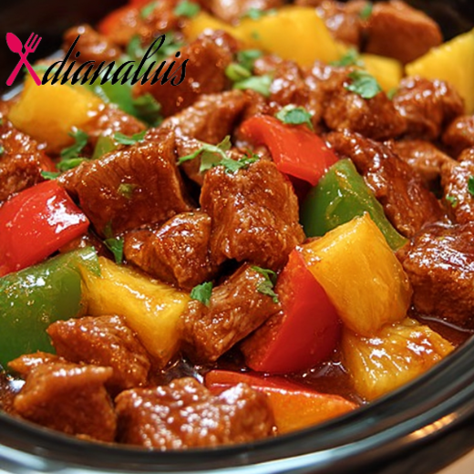 Slow Cooker Hoisin Pork with Pineapple and Bell Peppers