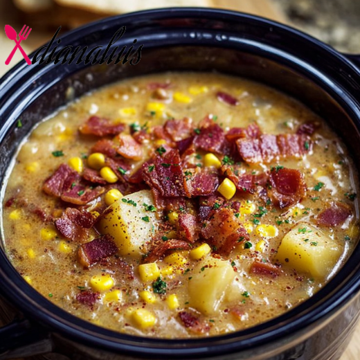 Slow Cooker Potato Corn Chowder with Bacon