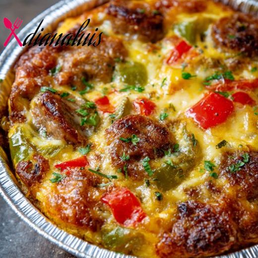 Low Carb Cheesy Sausage and Pepper Casserole