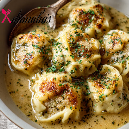 Low Carb Pork and Herb Dumplings in Savory Sauce