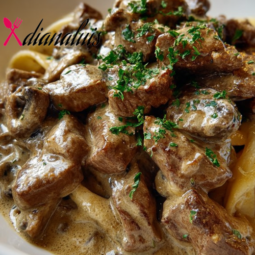 Slow Cooker Creamy Beef Stroganoff