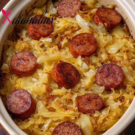 Slow Cooker Sausage and Sauerkraut Bake
