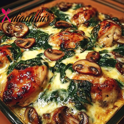 Chicken Spinach & Mushroom Low-Carb Oven Dish