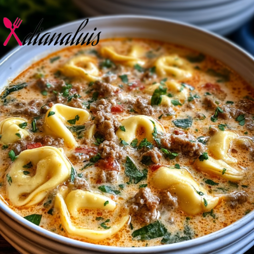 Slow Cooker Creamy Tortellini Soup with Sausage
