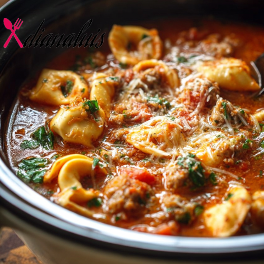 Slow Cooker 5-Ingredient Sausage Tortellini Soup