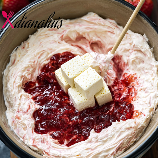 4-Ingredient Slow Cooker Strawberry Cheesecake Dip