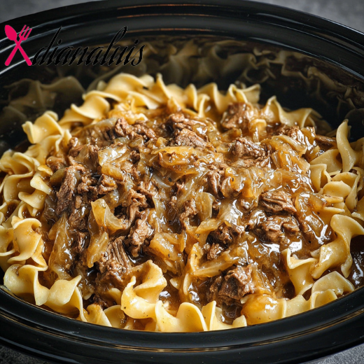 Slow Cooker 4-Ingredient Beef Stroganoff Pasta