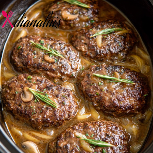 4-Ingredient Slow Cooker Salisbury Steak Patties