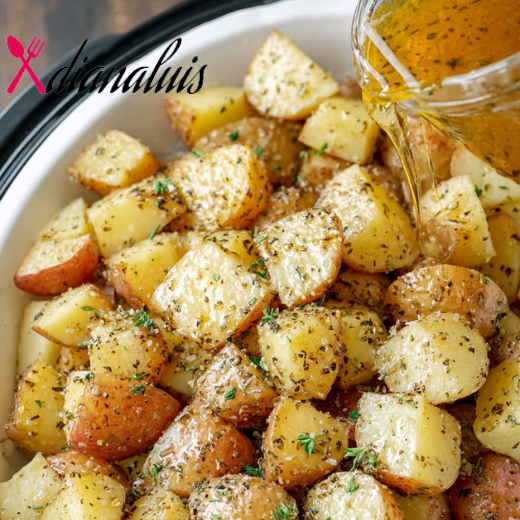 3-Ingredient Slow Cooker Italian Herb Potatoes