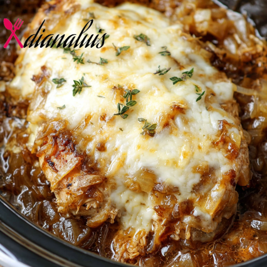 5-Ingredient Slow Cooker French Onion Chicken