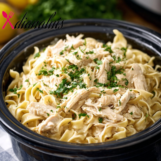 Slow Cooker 5-Ingredient Amish Chicken & Noodles