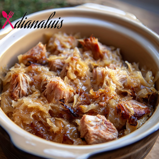 3-Ingredient Slow Cooker Pork and Sauerkraut