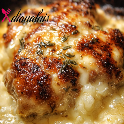 4-Ingredient Creamy Swiss Chicken Bake