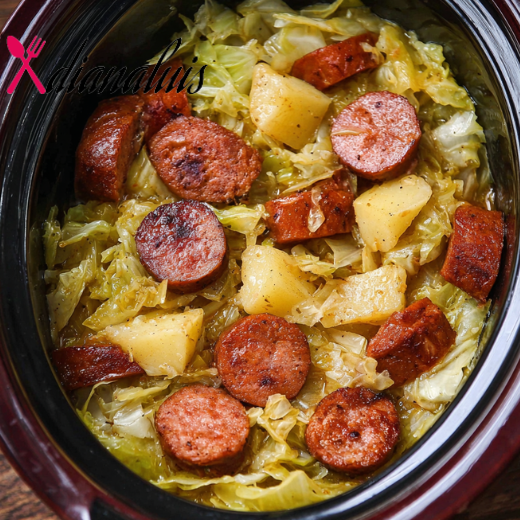 Slow Cooker 4-Ingredient Sausage and Cabbage