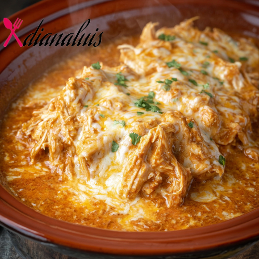Slow Cooker 4-Ingredient Creamy Enchilada Chicken