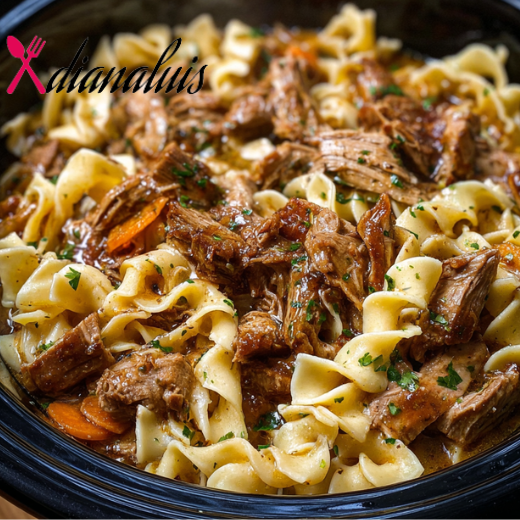 Slow Cooker Amish Pork Noodles