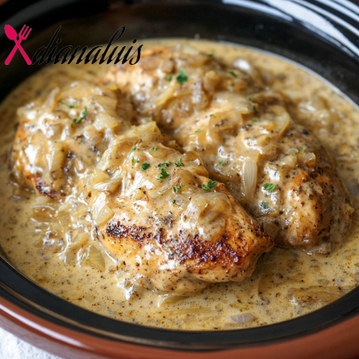 Slow Cooker Creamy Onion Chicken