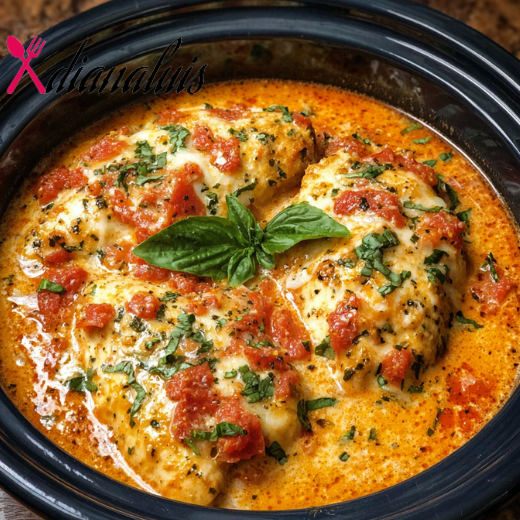 Slow Cooker Creamy Tomato Basil Chicken