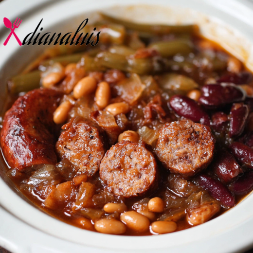 Slow Cooker 4-Ingredient Sausage and Beans