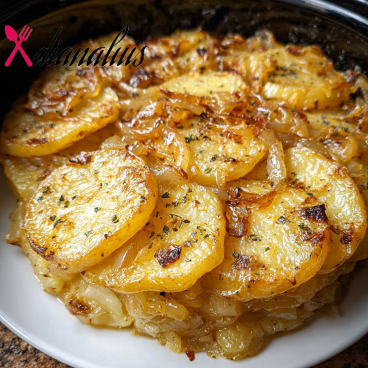 Slow Cooker Potato and Onion Bake
