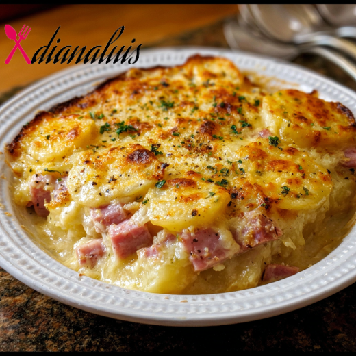 Slow Cooker 5-Ingredient Amish Scalloped Potatoes & Ham