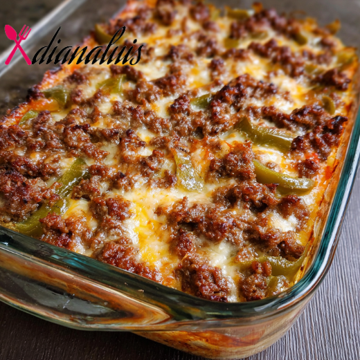 Oven-Baked 4-Ingredient Amish Beef and Bell Pepper Bake