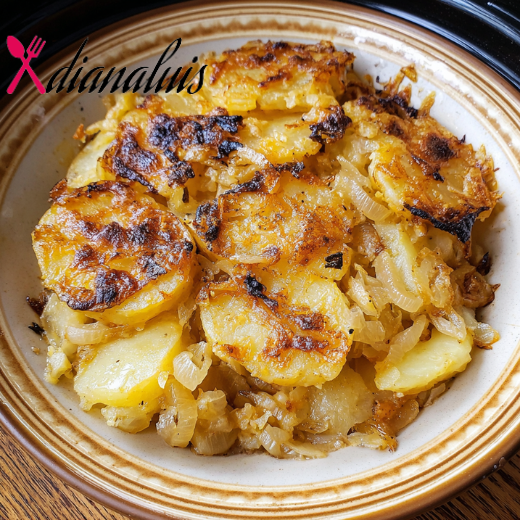 Slow Cooker 4-Ingredient Depression Era Potato and Onion Bake