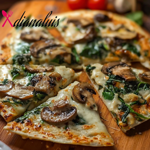 Spinach Mushroom Quesadilla Pizza