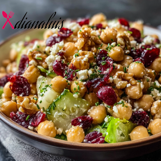 Zesty Cranberry Walnut Chickpea Salad