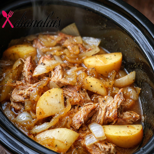 Slow Cooker Apple Onion Pork