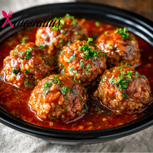 Slow Cooker Amish Porcupine Meatballs