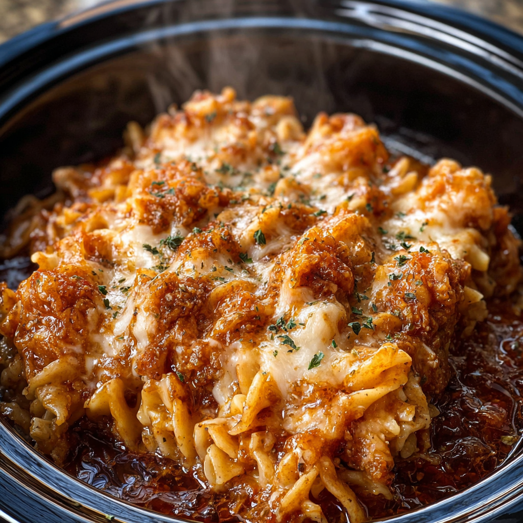 5-Ingredient Slow Cooker Poor Man’s Radiatori Bake