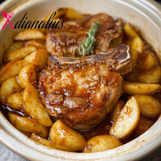 Slow-Cooked Pork Chops with Cinnamon Apples
