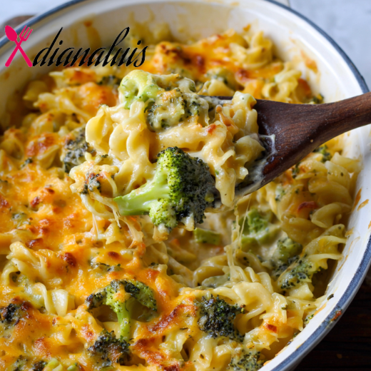Baked Cheddar Broccoli Noodle Casserole