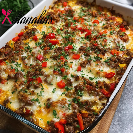 Keto Philly Cheesesteak Casserole