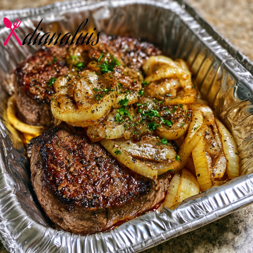 Oven-Baked Beef Steak and Onion Foil Bake
