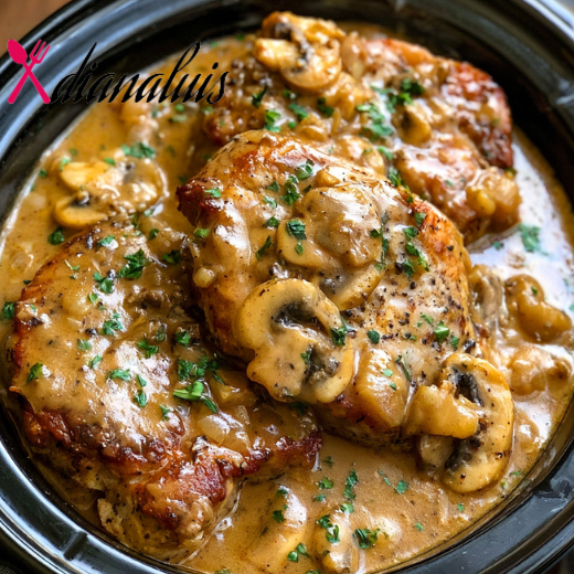 Slow Cooker Smothered Pork Chops