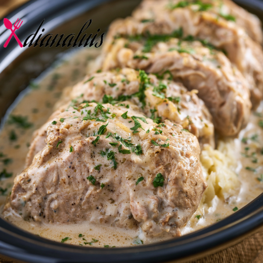 Slow Cooker Creamy Garlic Pork Tenderloin