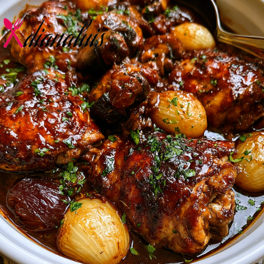 Oven Baked Chicken Bourguignon