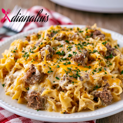 Slow Cooker Amish Egg Noodle Beef Casserole