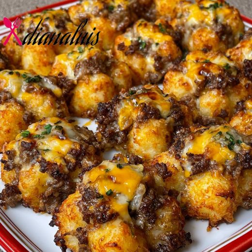 Oven Baked Beef Tater Tot Bites